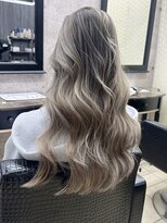 ラフヘアデザイン(Raf hair design)&nbsp;バレイヤージュコントラストハイライトミルクティーベージュ