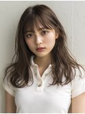 透明感セミロングレイヤー