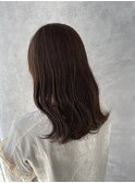 ナチュラルブラウン×セミロングレイヤー