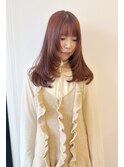 オレンジブラウンとレイヤーカット
