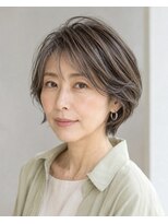 ハーツ 青山表参道店(Heart's) 白髪ぼかし脱白髪染め似合わせショートボブ40代50代60代