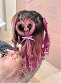 【ヘアセット】ハーフアップハートアレンジ♪