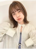 レイヤーボブ×ミルクティベージュ