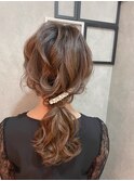 ローポニー ゆるふわ お呼ばれ【アレンジ ヘアセット 立川】
