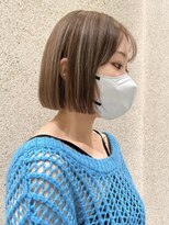 マイル 渋谷(mile)&nbsp;ブリーチ1回ベージュ×ぱっっとボブ