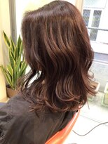 エイチエアー アルファ H'air alfa つつじヶ丘北口店&nbsp;ミディアムヘア　ガーネットピンクカラー