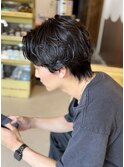 センターパート ニュアンスパーマ