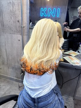 インク 渋谷(INK.) 裾カラー/狐カラー/抜きっぱなしブロンド/オレンジ/黒/