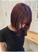 ブリーチなしダブルカラーで作るレッドカラー