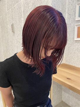 アオ 甲府本店(AO) ブリーチなしダブルカラーで作るレッドカラー