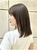 レイヤーカット/銀座/グレージュ/ストレートヘア/ロブ/アッシュ