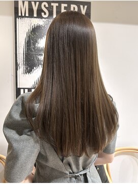 ヲタク 渋谷 代官山 恵比寿(wotaku.) オリーブベージュブリーチなしカラーダブルカラーオリーブカラー