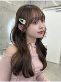 ☆バレッタアレンジ お顔まわりカット ミルクティーブラウン☆