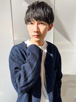 ファルベ(Farbe) スパイキーショートブルーブラックフェザーパーマサーフカール