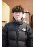 メンズツイストスパイラルパーママッシュウルフ眉毛カット