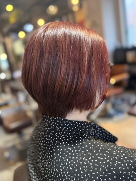 エイム ヘア デザイン 町田店(eim hair design) レッドブラウン/ワインレッド/ショートボブ/暖色系カラー/艶髪