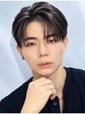 韓国メンズヘアコンマバング韓国マッシュセンターパートフェザー