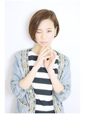 耳かけが大人かわいい☆レディなラウンドショートボブ!