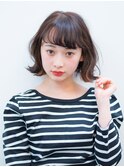 オン眉デザインカラー切りっぱなしボブ