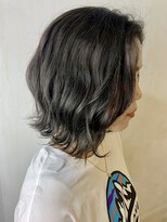 前髪なし×ボブ