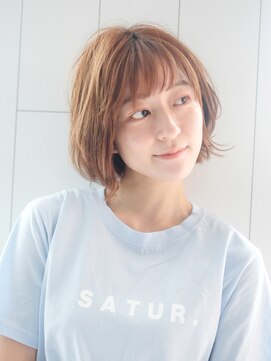 アルバム 銀座(ALBUM GINZA) ナチュラルボブ_ココアブラウンフリンジウェーブ_67656