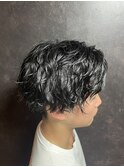 センターパートスパイラルパーマ