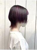 ショートウルフのインナーカラー バイオレット【池袋/ウルフ】