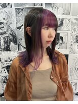 ヲタクに美容室は難しい。&nbsp;パープル×デザインカラー