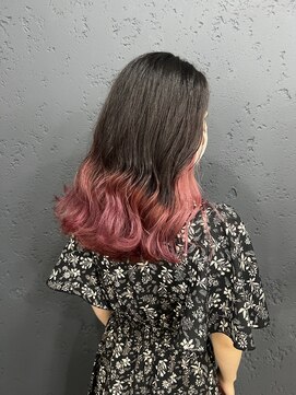 プライズ アイリス 池袋東口店(prize Iris) ピンクグラデーションカラー池袋韓国ヘア