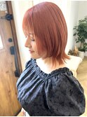 くびれボブ×オレンジベージュ