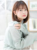 シースルー前髪ことりベージュ小顔丸みロブh3越谷20代30代40代