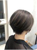 ショートボブ×ハイライト【TELA  HAIR 板橋店】