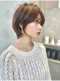 大人ショートボブ/長めショート/ショートヘア/ハイライト/表参道