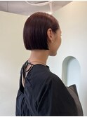 ワインレッド×タイトボブ
