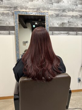 ディッシュ 五反田(dish) pink/red/レイヤーカット☆五反田美容室