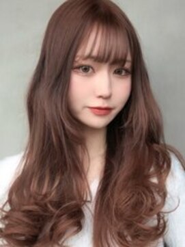 ピンクベージュ×柔らかレイヤーロング