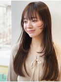 大人かわいい小顔耳かけレイヤーロング20代30代40代2025