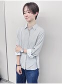 *センターパートハンサムショート丸みショート前下がりショート