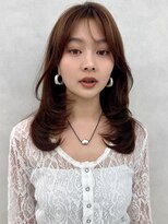 アッシュ 茗荷谷店(Ash)&nbsp;顔まわりレイヤーカットバタフライカットココアブラウン