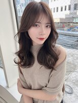 バイオレット 表参道店(Violet) くびれミディ 前髪パーマ グレージュ 韓国ヘア