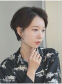 丸みショート・ボブ/丸顔/前髪あり/絶壁解消/３0代/４0代/５0代