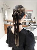 お呼ばれロングカチモリ個性派リボンアレンジ/オオタユキ