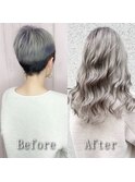 ホワイトアッシュ#シールエクステ#小顔ヘア#ラフウェーブ#京都