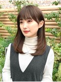 20代30代40代◎斜めバング前髪パーマぱっつん前髪斜めバング