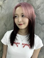 モニカ 栄店(MONIQA)&nbsp;ルーツカラー　ピンク×ワインレッド