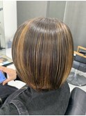 ハイライト×3Dショートボブ