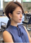 大人ショート/ひし形シルエット/前髪長め/耳掛け/30代・40代
