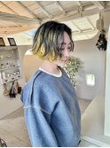 yellow×black アンブレラカラー ハンサムショート
