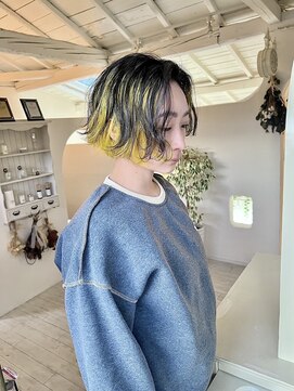 フレン(flen) yellow×black アンブレラカラー ハンサムショート
