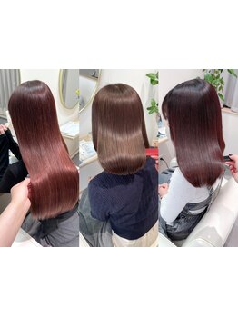 デザインカラーを楽しみながらヘアケアが叶う♪髪質に合わせ厳選したトリートメントで、芯から潤う艶髪へ◇